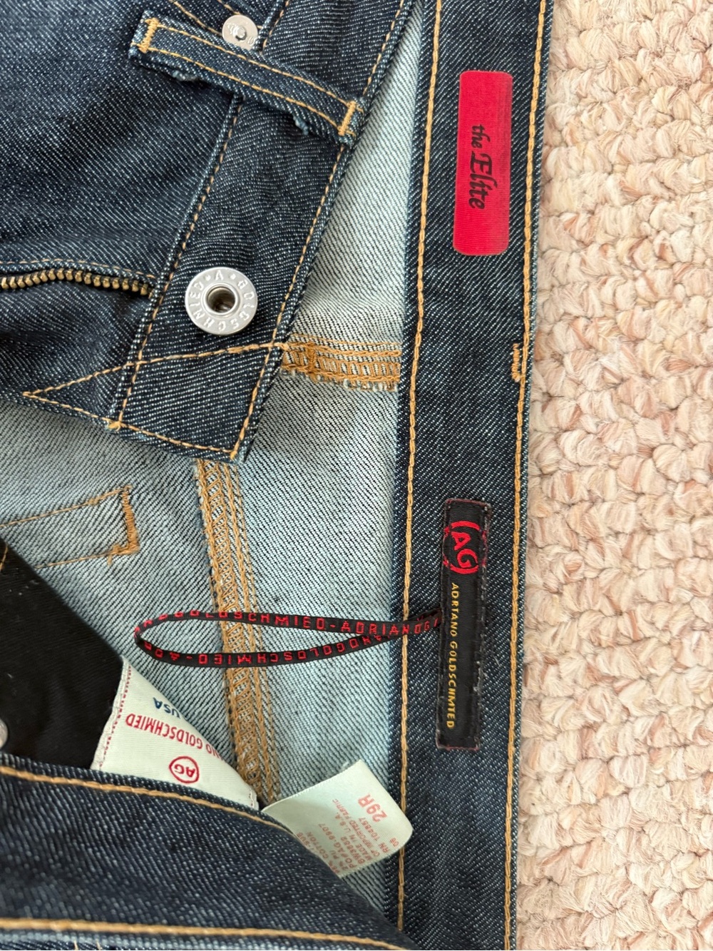 Ag Adriano Goldschmied Slim Straight Dark Blue Jeans